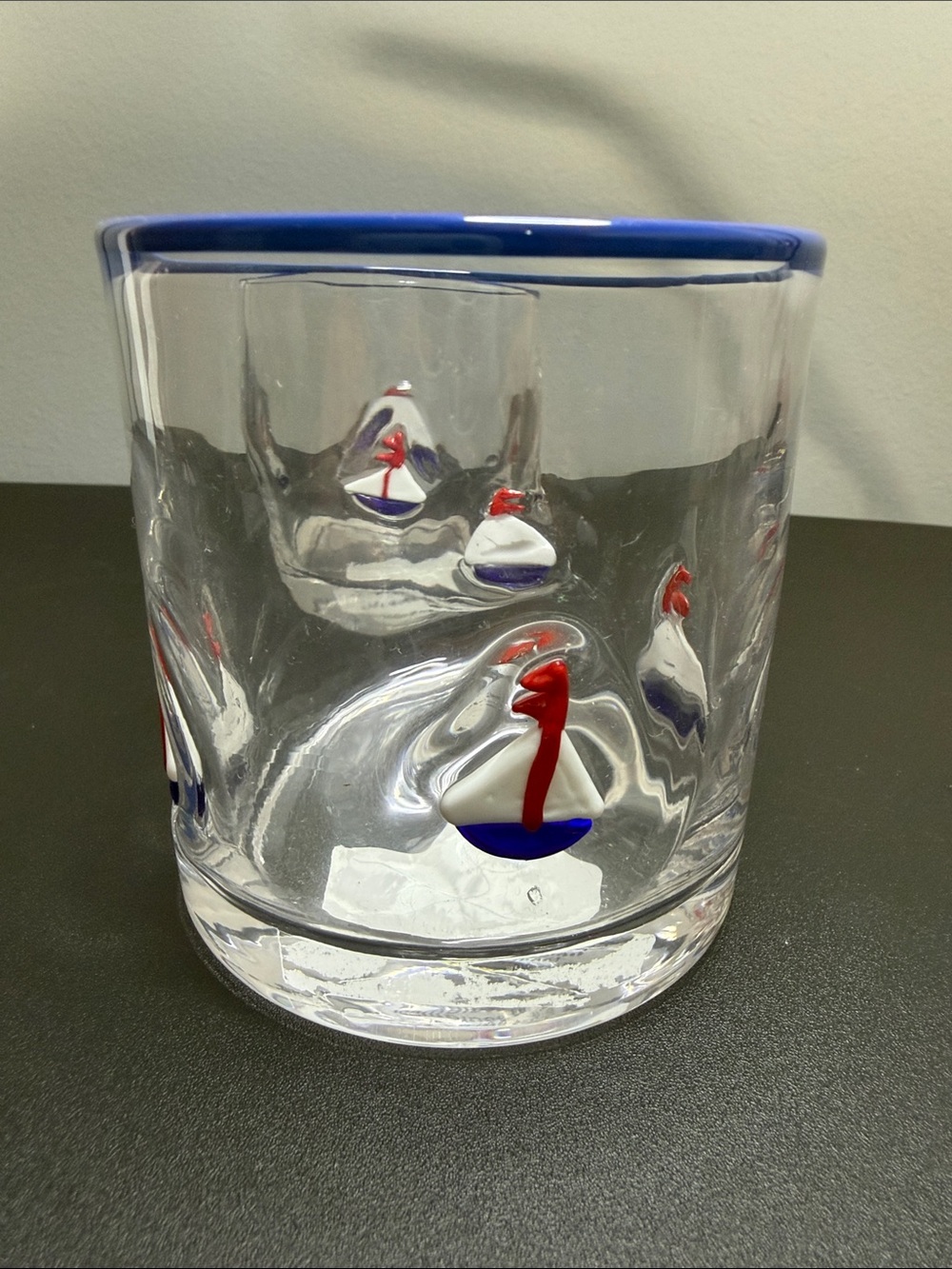 Unbranded | Blue Rim Sailboat Icon Glasses - Set of 2 β΅οΈ - Picture 2 of 5